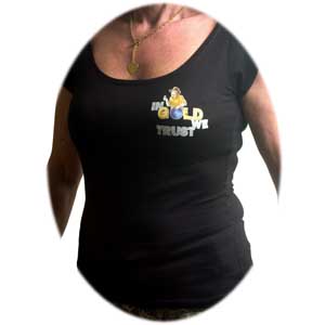 Tee-shirt femme avec logo de chercheur d'or